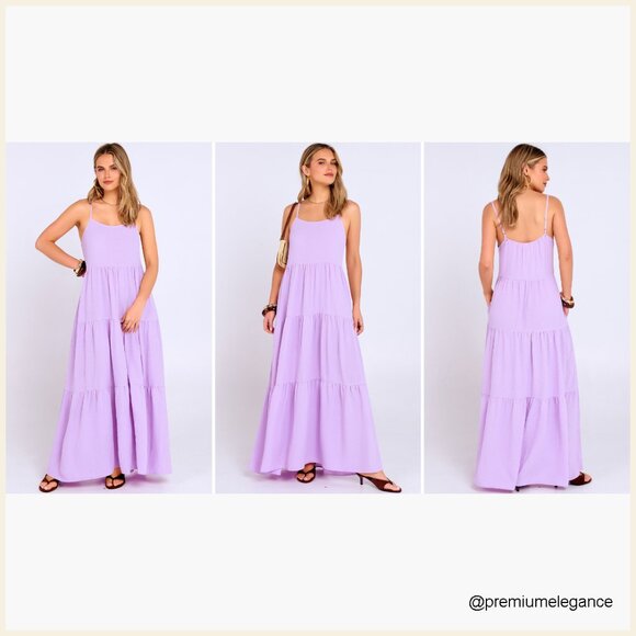 Oversized Maxi Dress, Spaghetti Strap, Polyester, Boho Sundress, Summer Casual - Picture 7 of 7